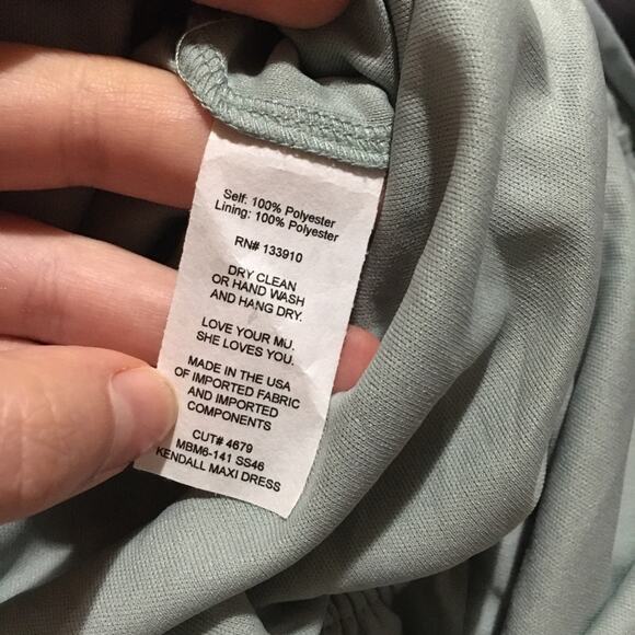 NWT Show Me Your Mumu Kendall maxi silver sage dress SMALL - Picture 3 of 4